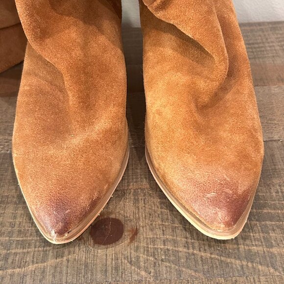 Matisse Remi Slouch Boots Brown Suede Pointed Toe - Picture 2 of 11